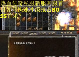 热血传奇私服新服开服首日如何快速冲级抢占BOSS首杀? 热血传奇私服新服开服首日如何快速冲级抢占BOSS首杀?