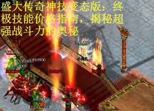 盛大传奇神技变态版：终极技能价格指南，揭秘超强战斗力的奥秘
